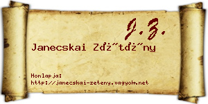 Janecskai Zétény névjegykártya